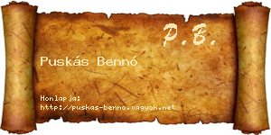 Puskás Bennó névjegykártya